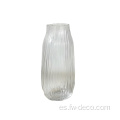 jarrón de vidrio de flor transparente decorativo en relieve a mano en relieve a mano